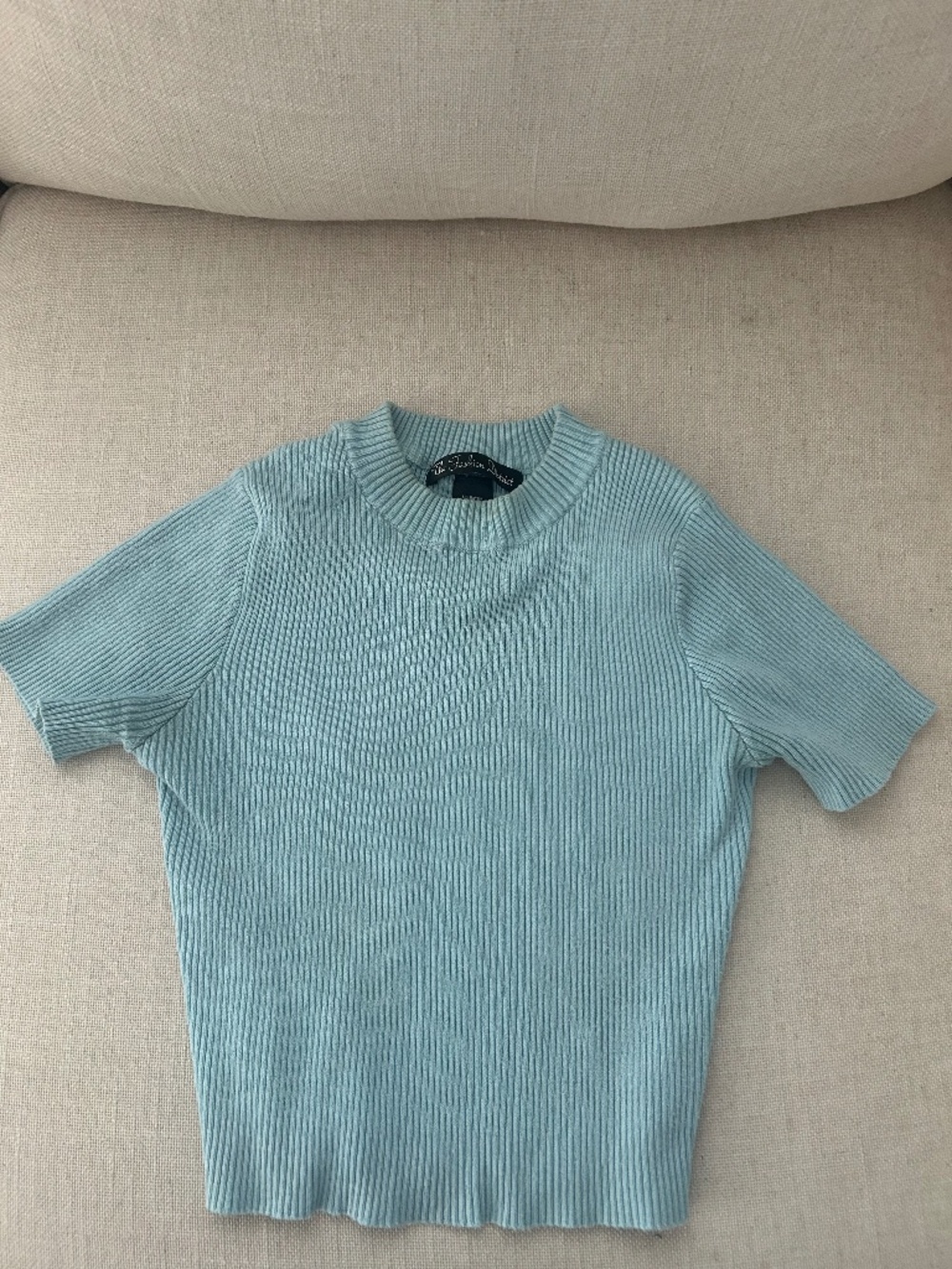 Baby blue ribbed crop top